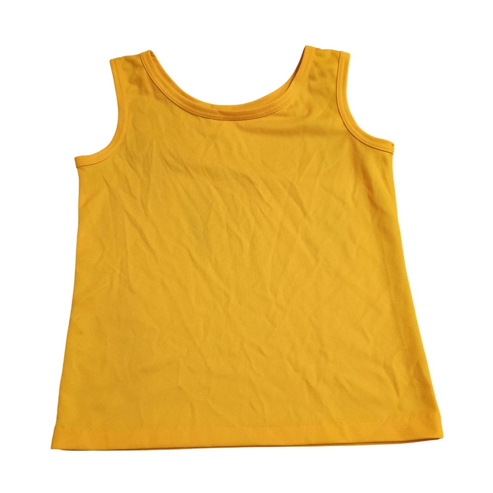 Montgomery Ward Tank Top Mens Large Yellow Vintage 70s 80s Mesh Retro 3-8127